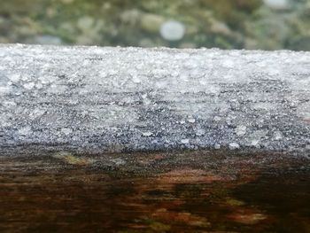 Close-up of frozen water