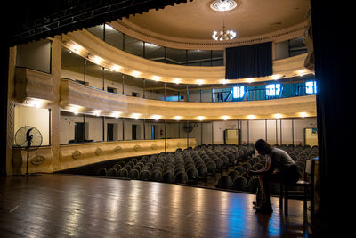 Interior of illuminated auditorium