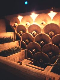 View of illuminated lights at night