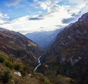 Scenic view of mountains against sky