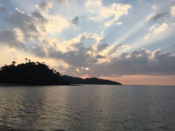 Scenic view of sea at sunset