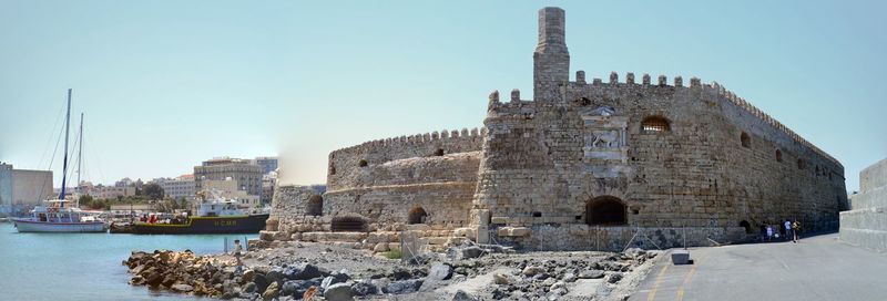 Panoramic view of fort against clear sky