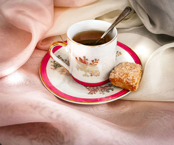 Coffee cup on table