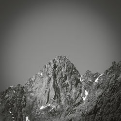 Low angle view of mountain against clear sky