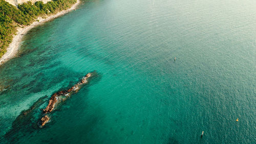 High angle view of sea shore