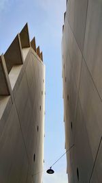 Low angle view of buildings against clear sky