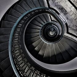 Directly below shot of spiral staircase