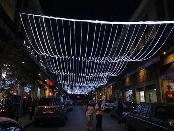 View of illuminated city at night