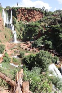 Scenic view of waterfall