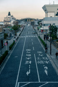 High angle view of city street