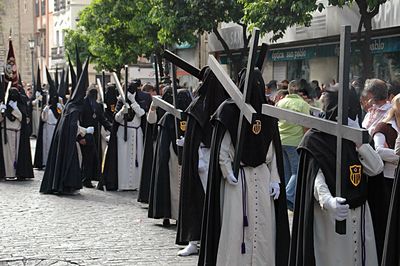 Procession on semana santa in seville spain