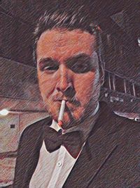 Portrait of man smoking