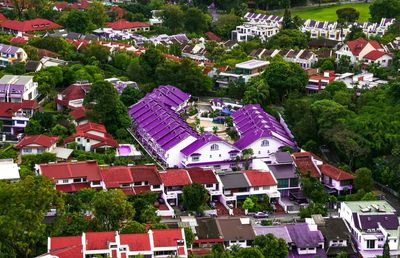 High angle shot of townscape