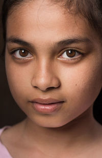 Close-up portrait of a beautiful young woman