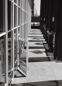 Empty chairs on staircase