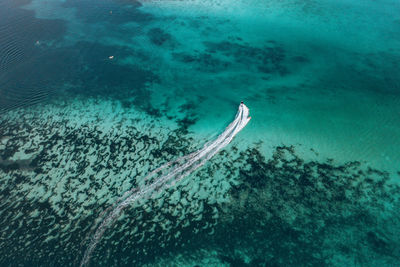 High angle view of sea