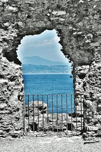 Scenic view of sea against blue sky