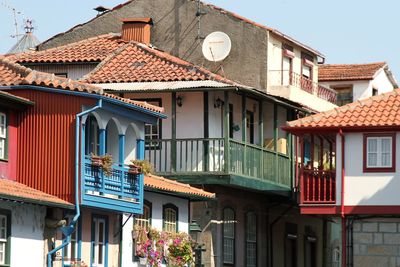 Houses against clear sky