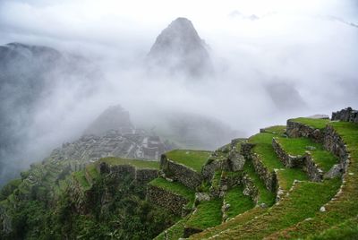 Panoramic view of mountains against sky