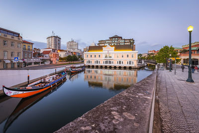 Reflection of buildings in river