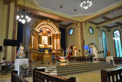 Interior of illuminated building