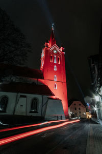 Illuminated street at night