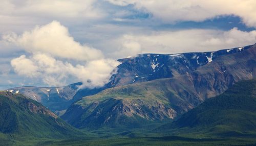 Scenic view of mountains against sky