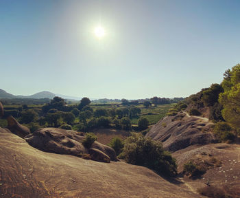 Scenic view of landscape against clear sky