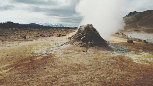 Clouds on rock formation at landscape