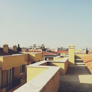 Houses against clear sky