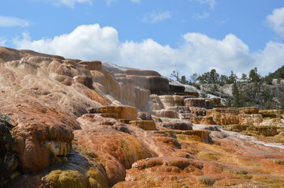 Scenic view of rock formations against sky