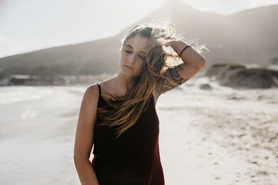 Young woman at beach