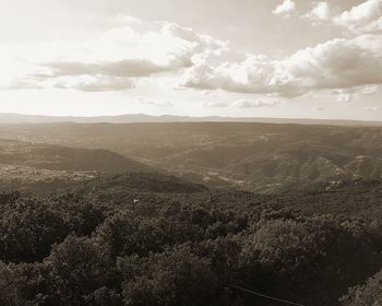 High angle view of landscape against sky