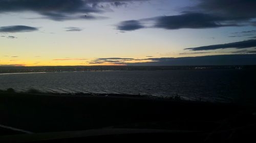 Scenic view of sea at sunset