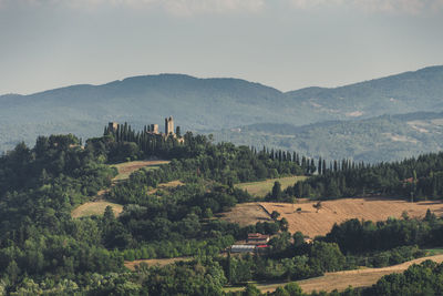 Scenic view of mountains against sky