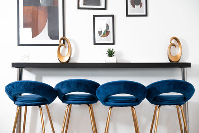 High angle view of christmas decorations on table