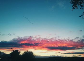 Low angle view of sky at sunset