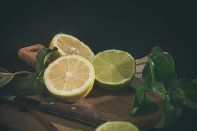 High angle view of fruits on table