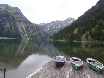 View of boats in lake