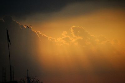Low angle view of sky at sunset