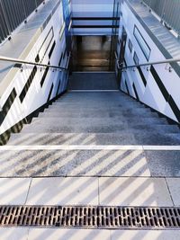 High angle view of staircase