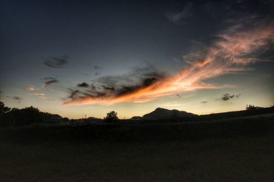 Scenic view of sky at night