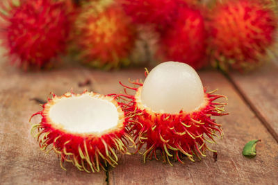 Close-up of fruits on table