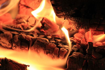 Close-up of bonfire