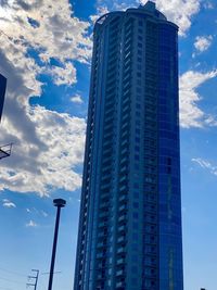 Low angle view of modern building against sky