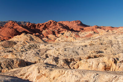 Rock formations in desert against sky