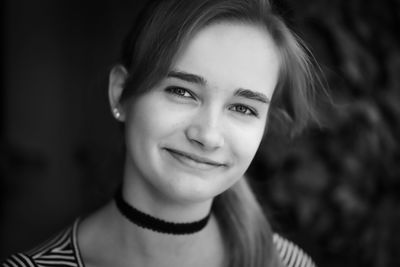 Close-up portrait of smiling girl