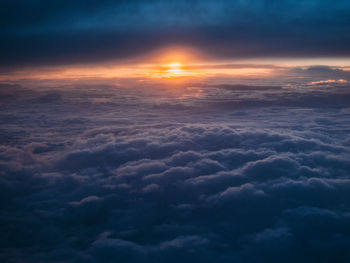 Scenic view of cloudy sky during sunset