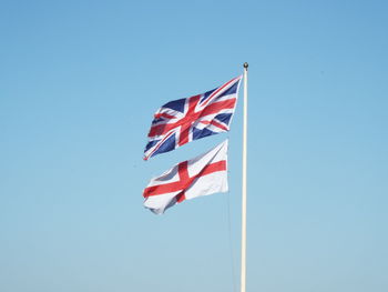 Low angle view of american flag