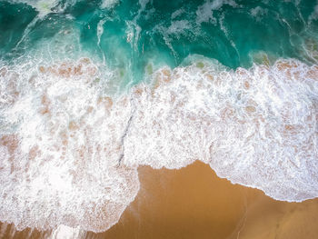 High angle view of beach on sunny day